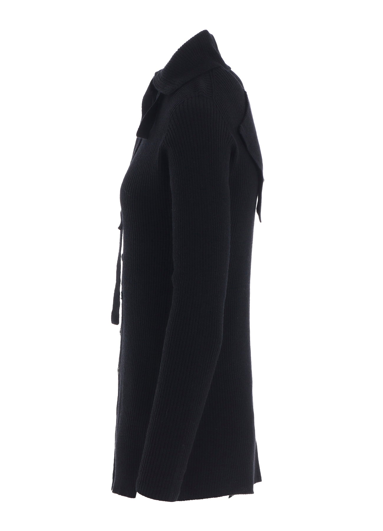 DOUBLE COLLAR ASSYMETRIC CARDIGAN