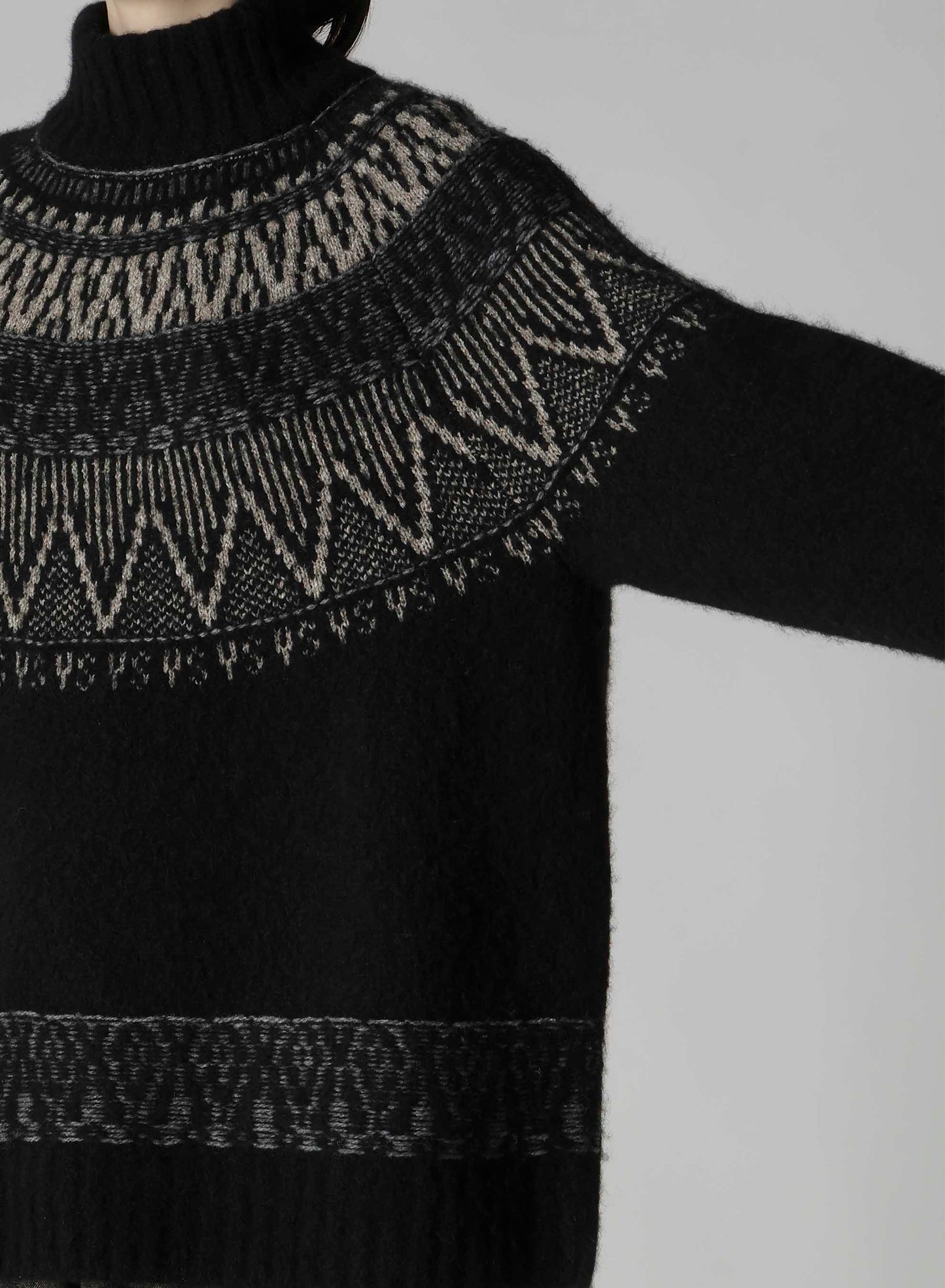 NORDIC DESIGN HIGH NECK KNIT PULLOVER