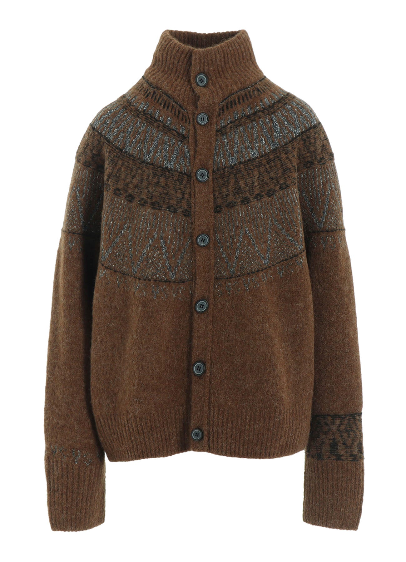 NORDIC DESIGN HIGH NECK KNIT CARDIGAN
