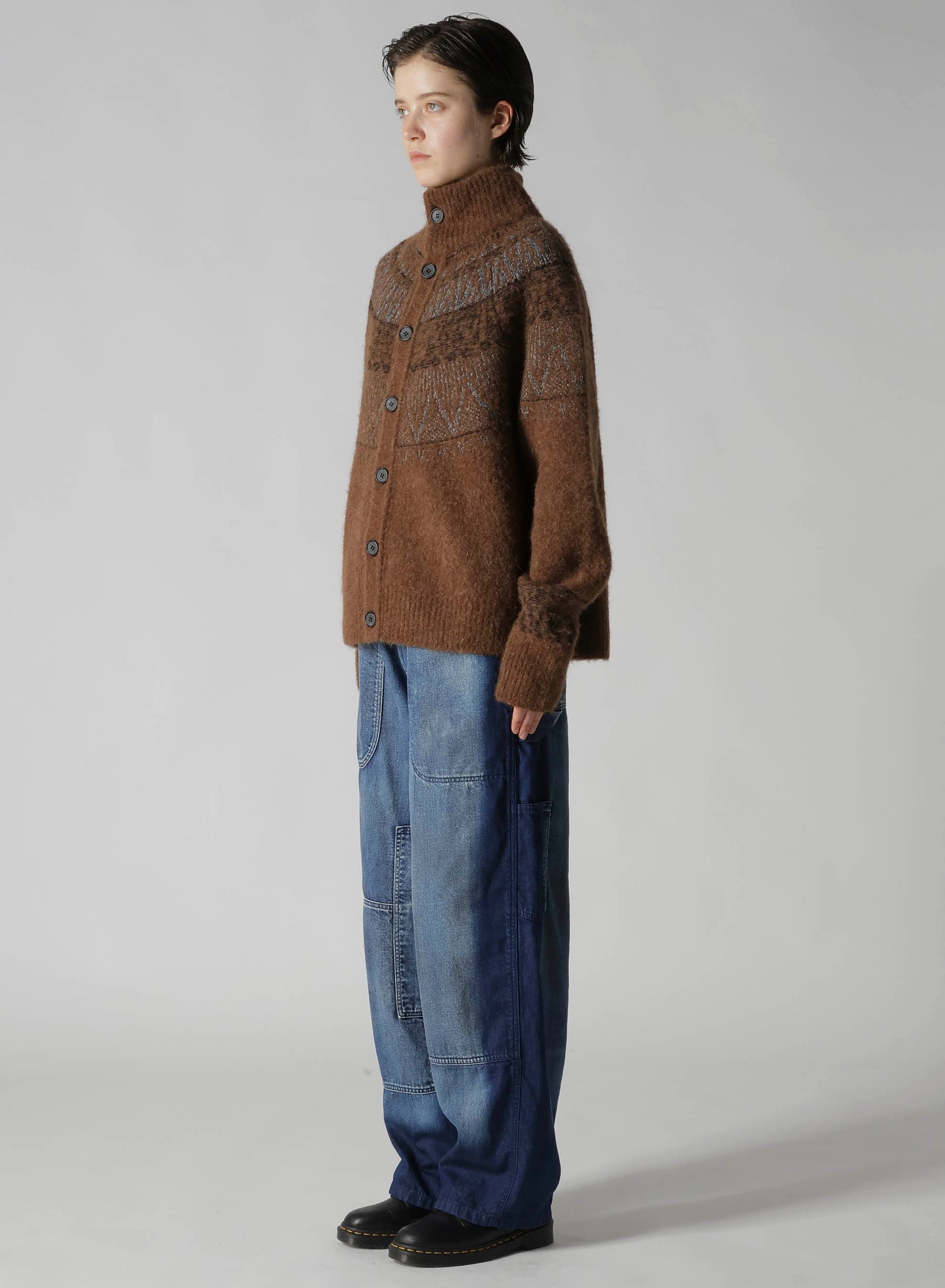 NORDIC DESIGN HIGH NECK KNIT CARDIGAN