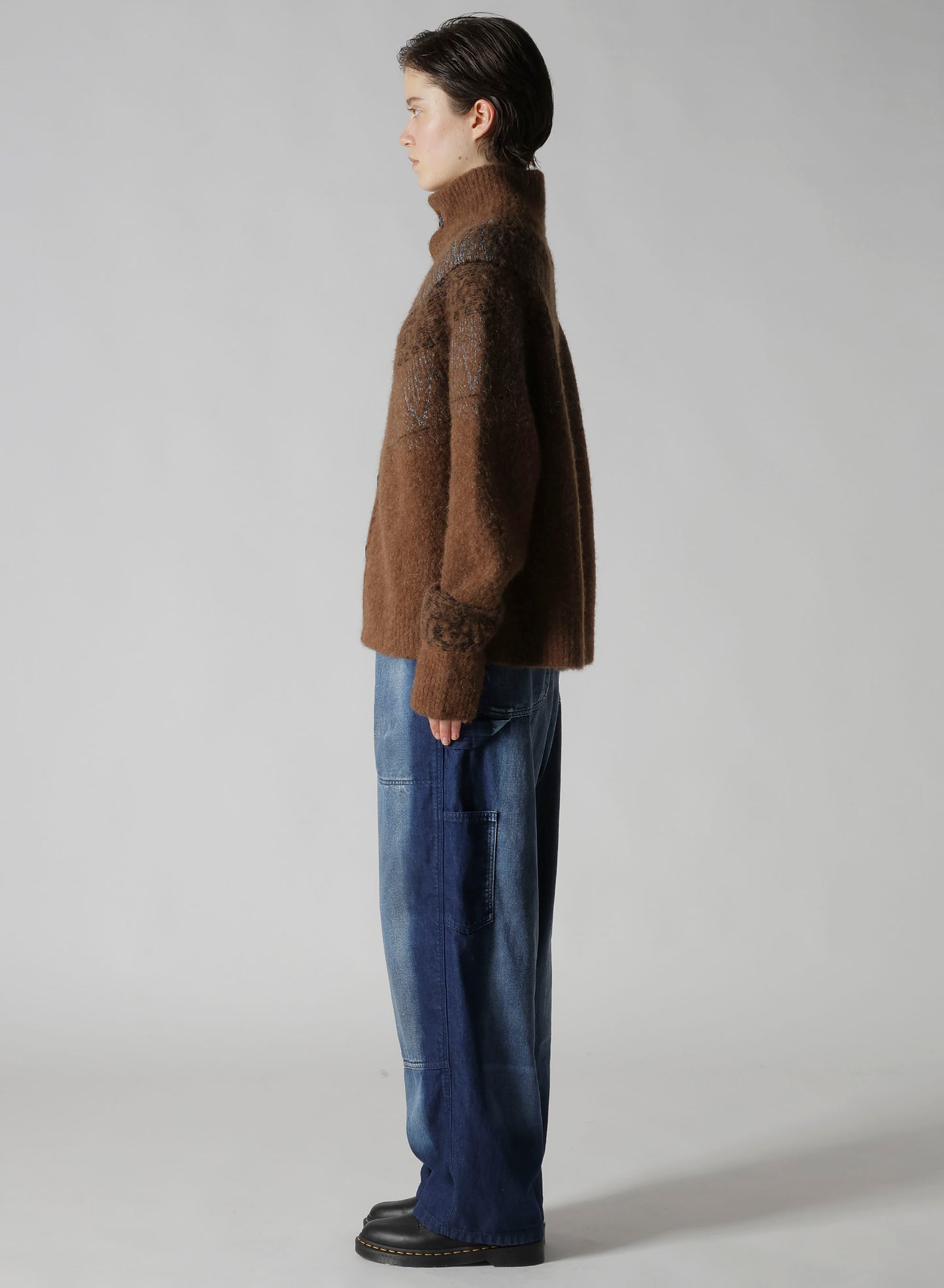 NORDIC DESIGN HIGH NECK KNIT CARDIGAN