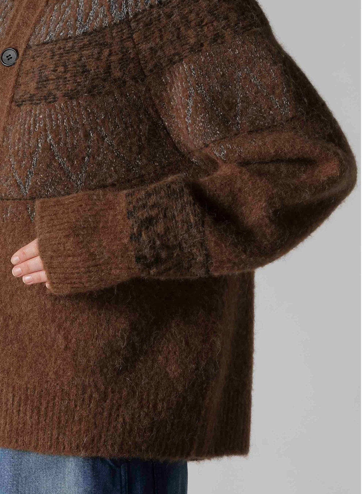 NORDIC DESIGN HIGH NECK KNIT CARDIGAN