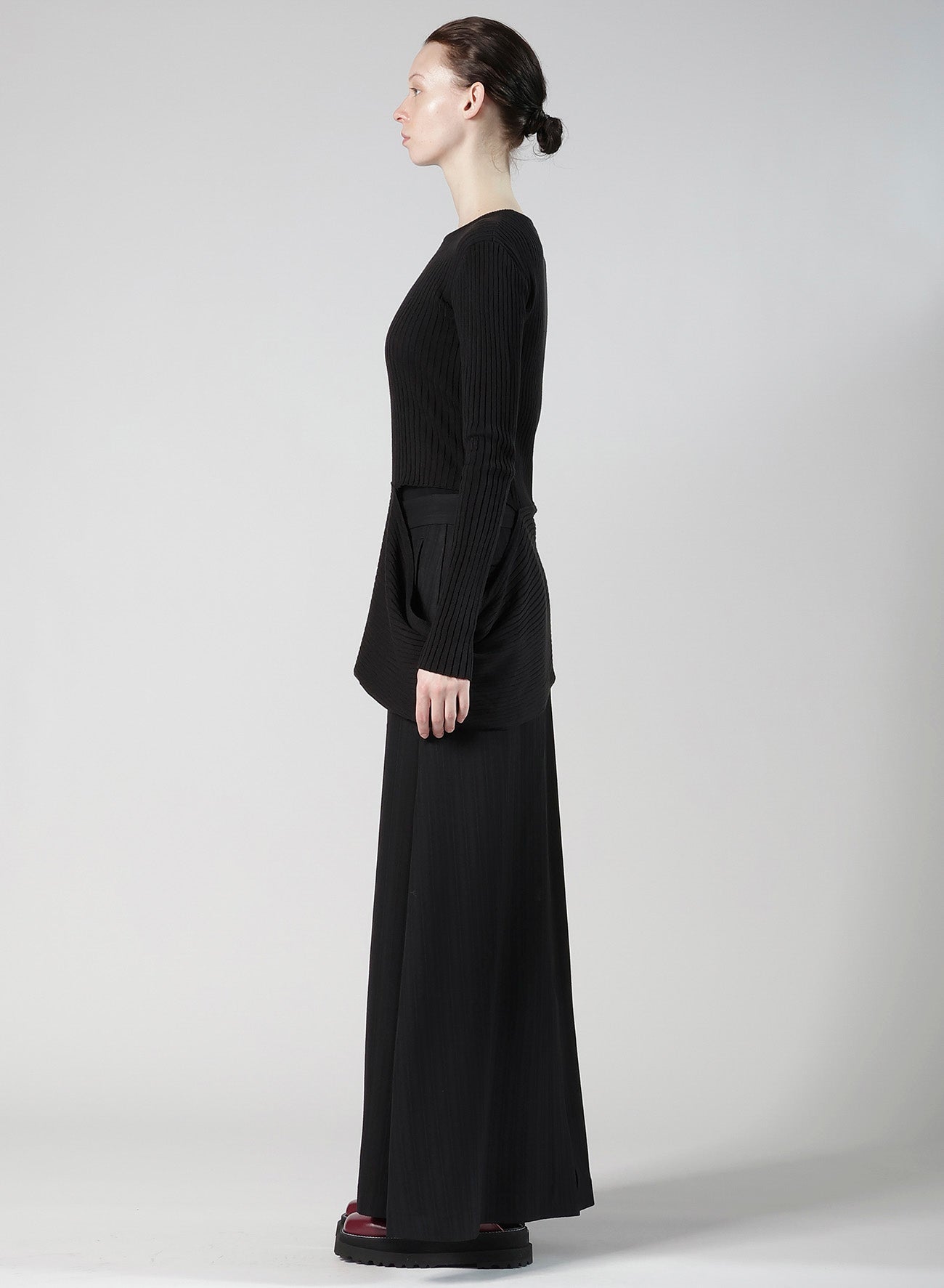 WOOL BREND PANEL KNIT