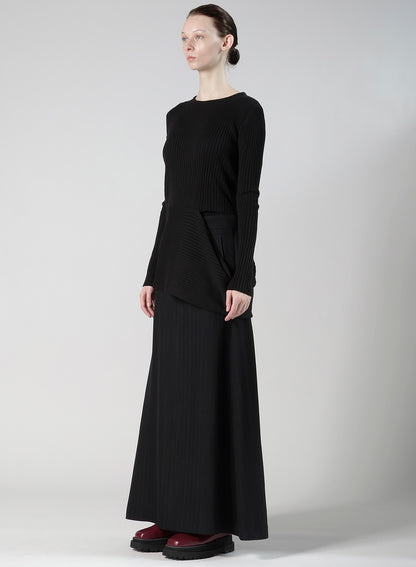 WOOL BLEND PANEL KNIT