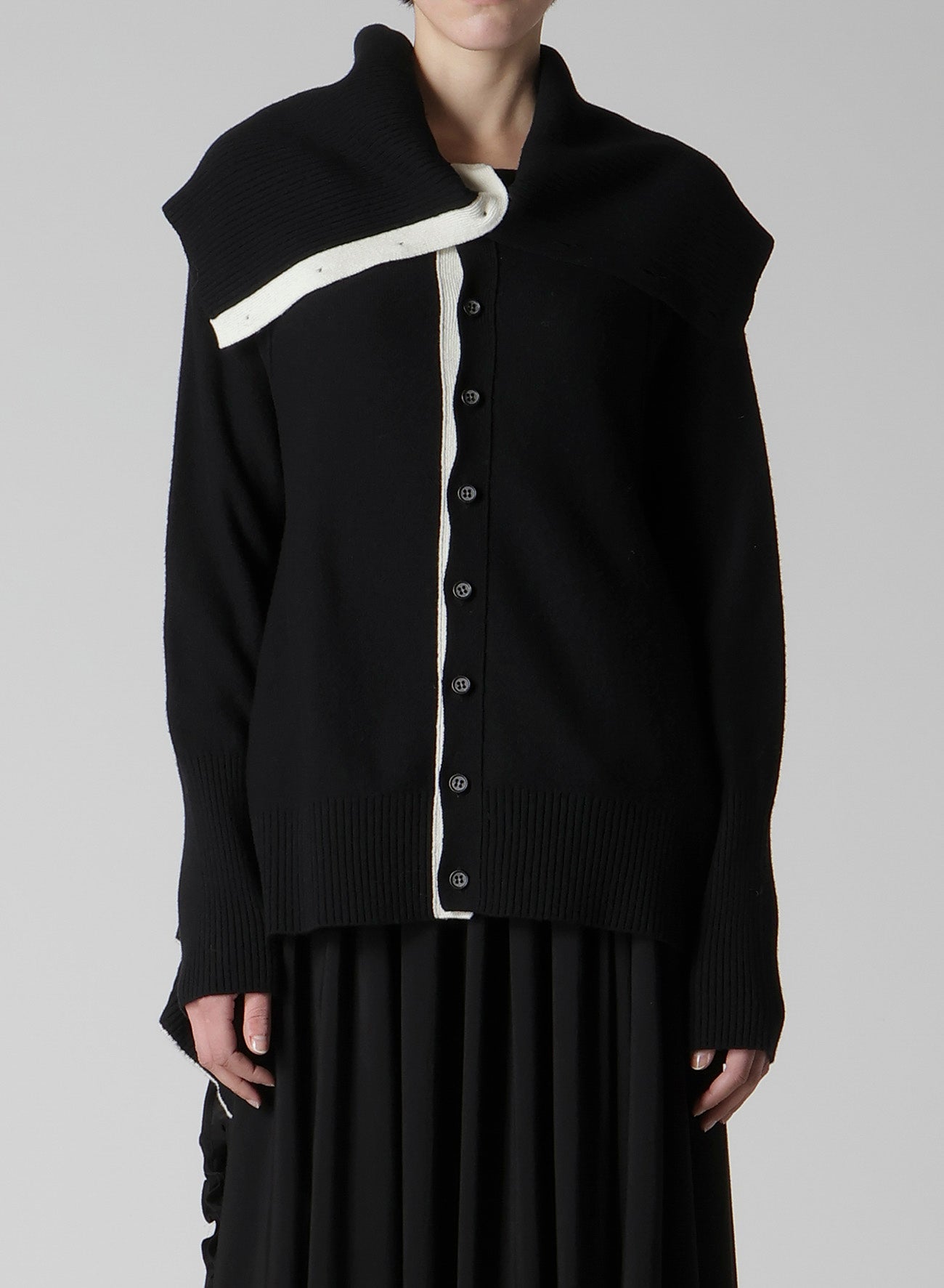 WOOL BREND DRAPED CARDIGAN