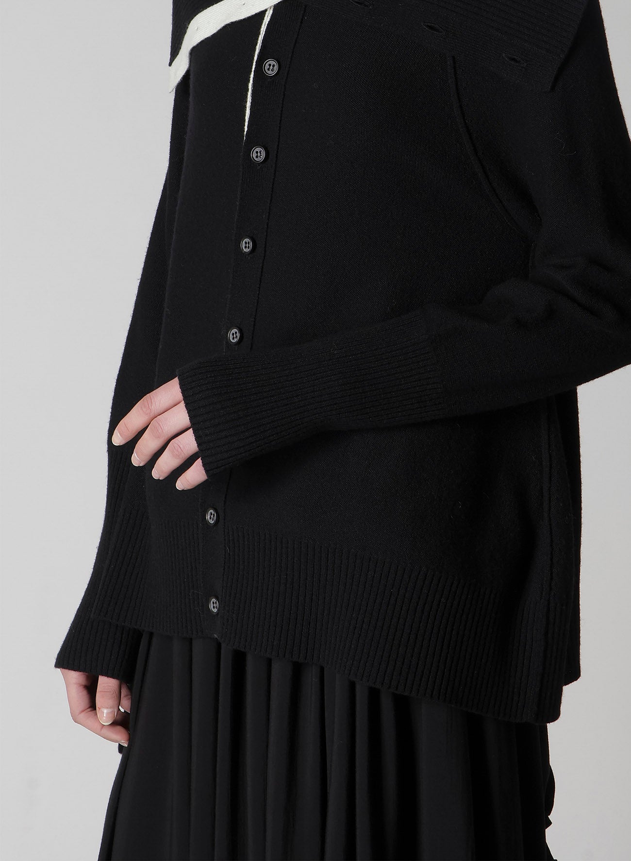 WOOL BREND DRAPED CARDIGAN