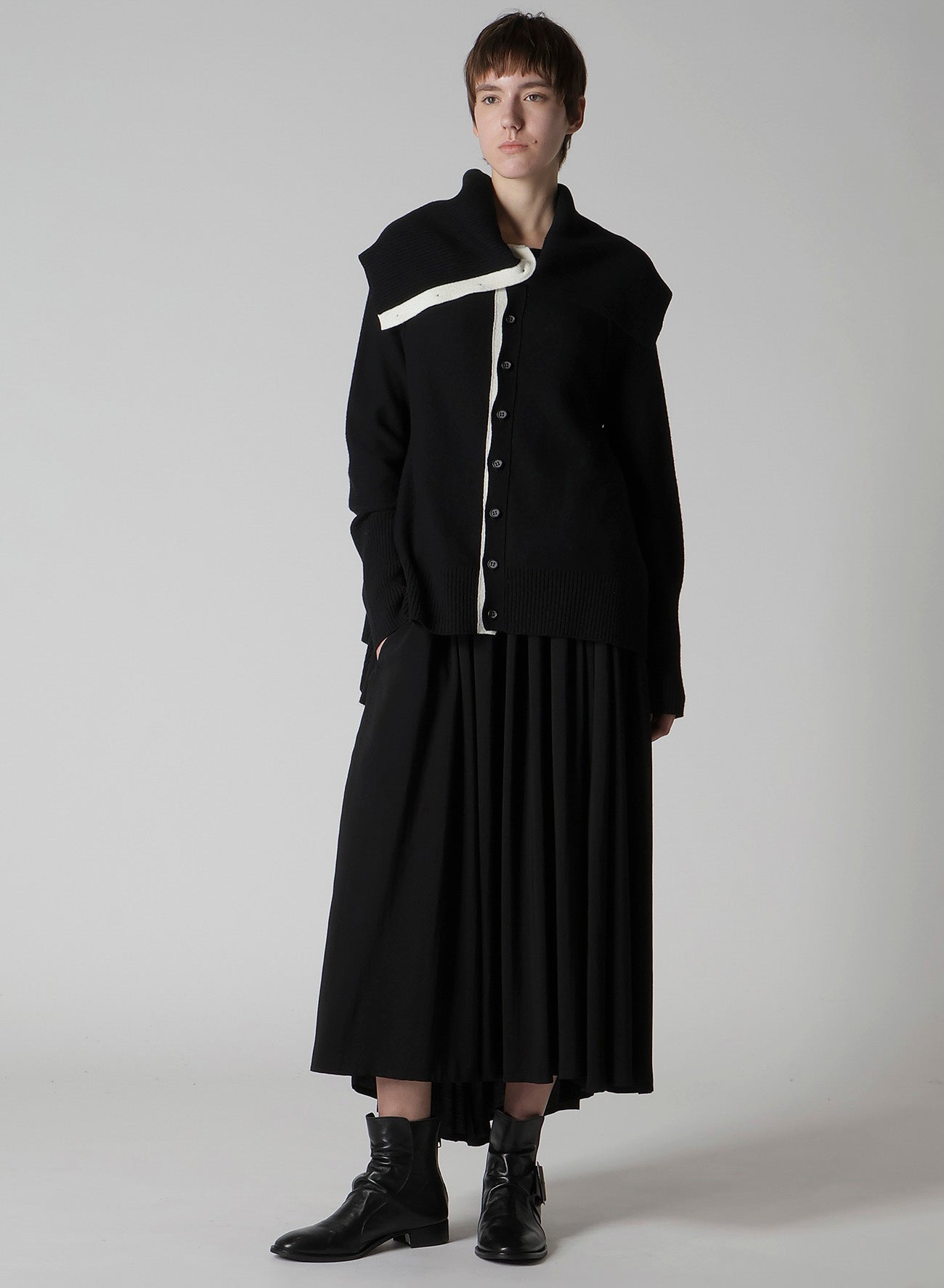 WOOL BREND DRAPED CARDIGAN
