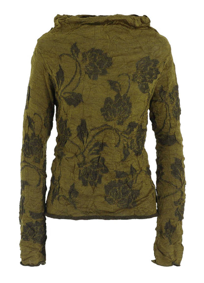 BIG FLOWER WRINKLED KNIT PULLOVER