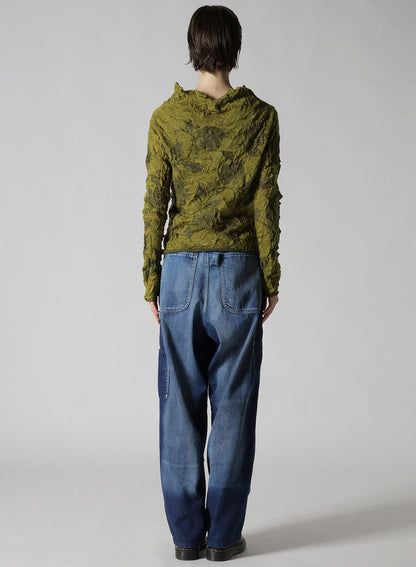 BIG FLOWER WRINKLED KNIT PULLOVER