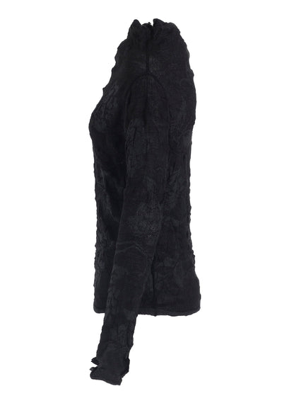 BIG FLOWER WRINKLED KNIT PULLOVER