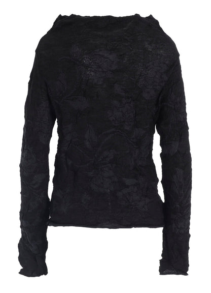 BIG FLOWER WRINKLED KNIT PULLOVER