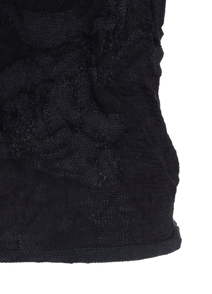 BIG FLOWER WRINKLED KNIT PULLOVER