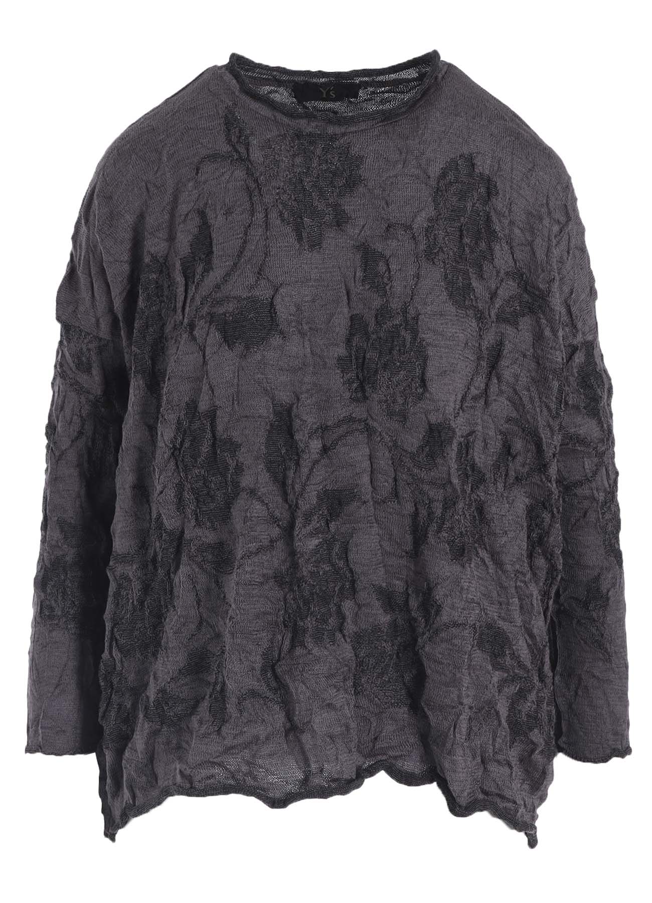 BIG FLOWER WRINKLED BIG KNIT PULLOVER