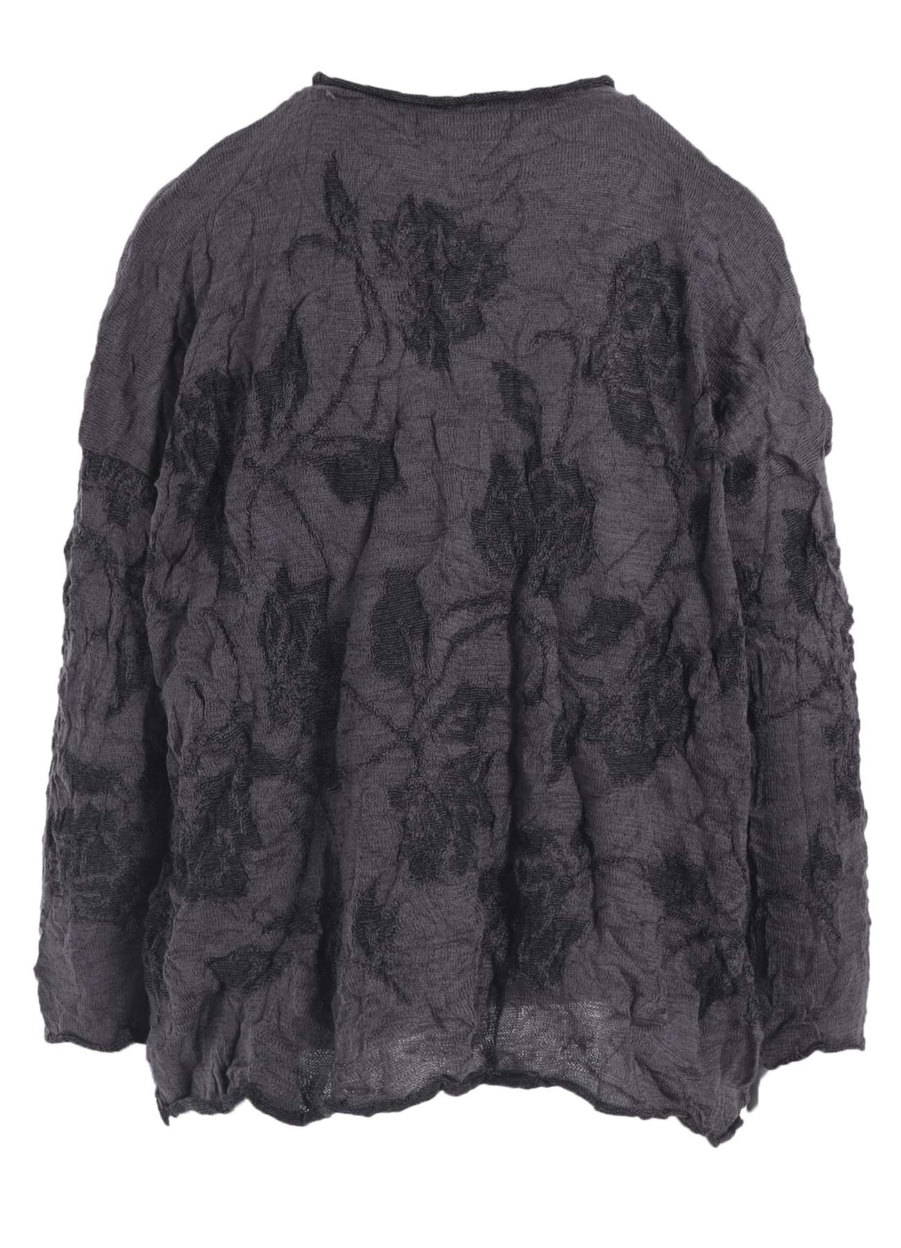 BIG FLOWER WRINKLED BIG KNIT PULLOVER