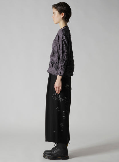 BIG FLOWER WRINKLED BIG KNIT PULLOVER