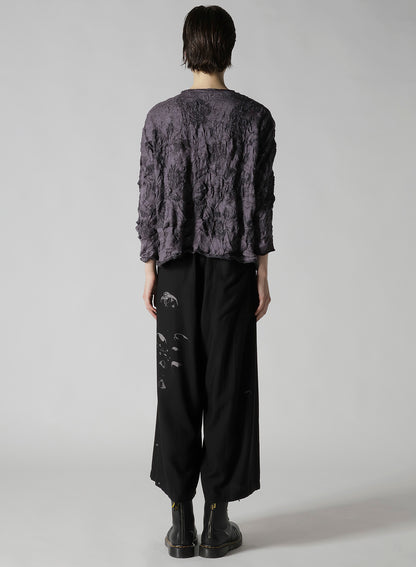 BIG FLOWER WRINKLED BIG KNIT PULLOVER