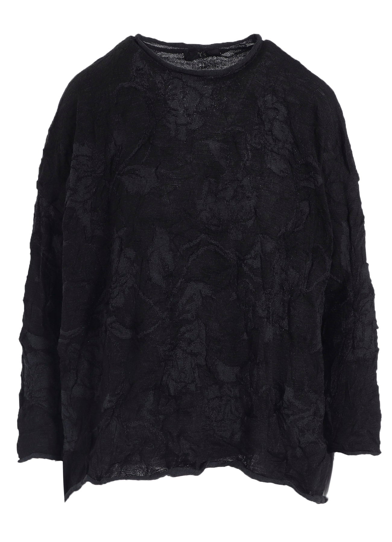 BIG FLOWER WRINKLED BIG KNIT PULLOVER