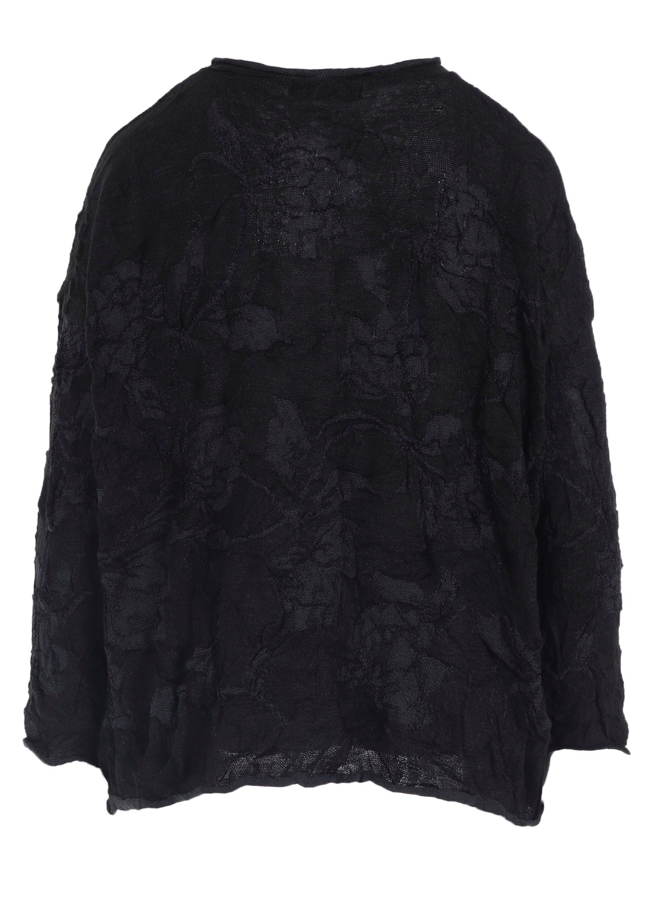BIG FLOWER WRINKLED BIG KNIT PULLOVER
