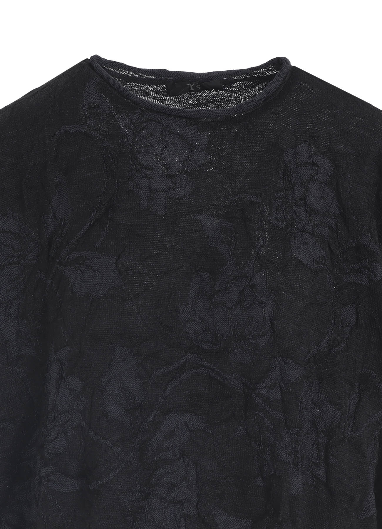 BIG FLOWER WRINKLED BIG KNIT PULLOVER