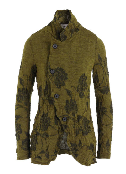 BIG FLOWER WRINKLED KNIT JACKET