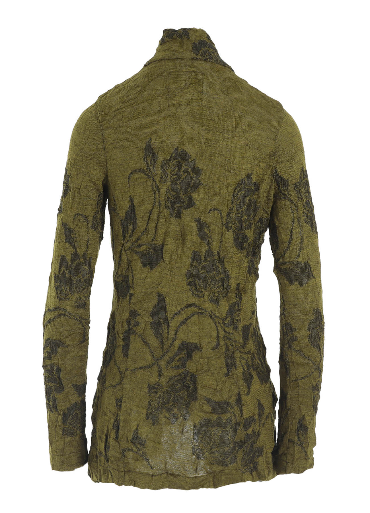 BIG FLOWER WRINKLED KNIT JACKET