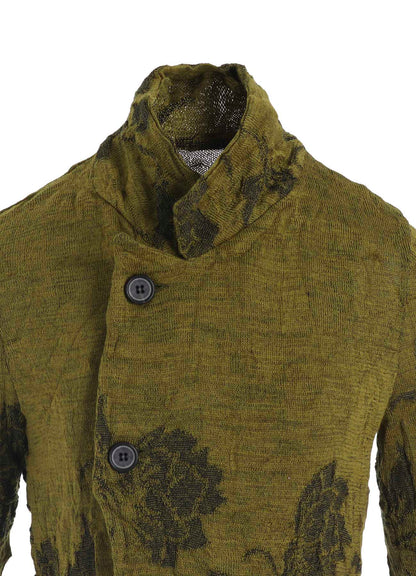 BIG FLOWER WRINKLED KNIT JACKET