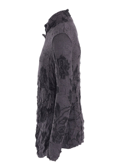 BIG FLOWER WRINKLED KNIT JACKET