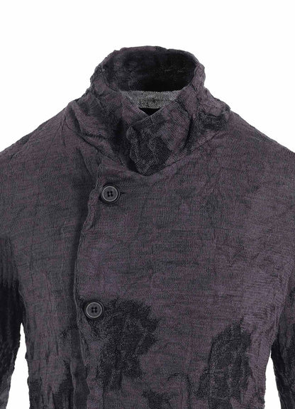 BIG FLOWER WRINKLED KNIT JACKET