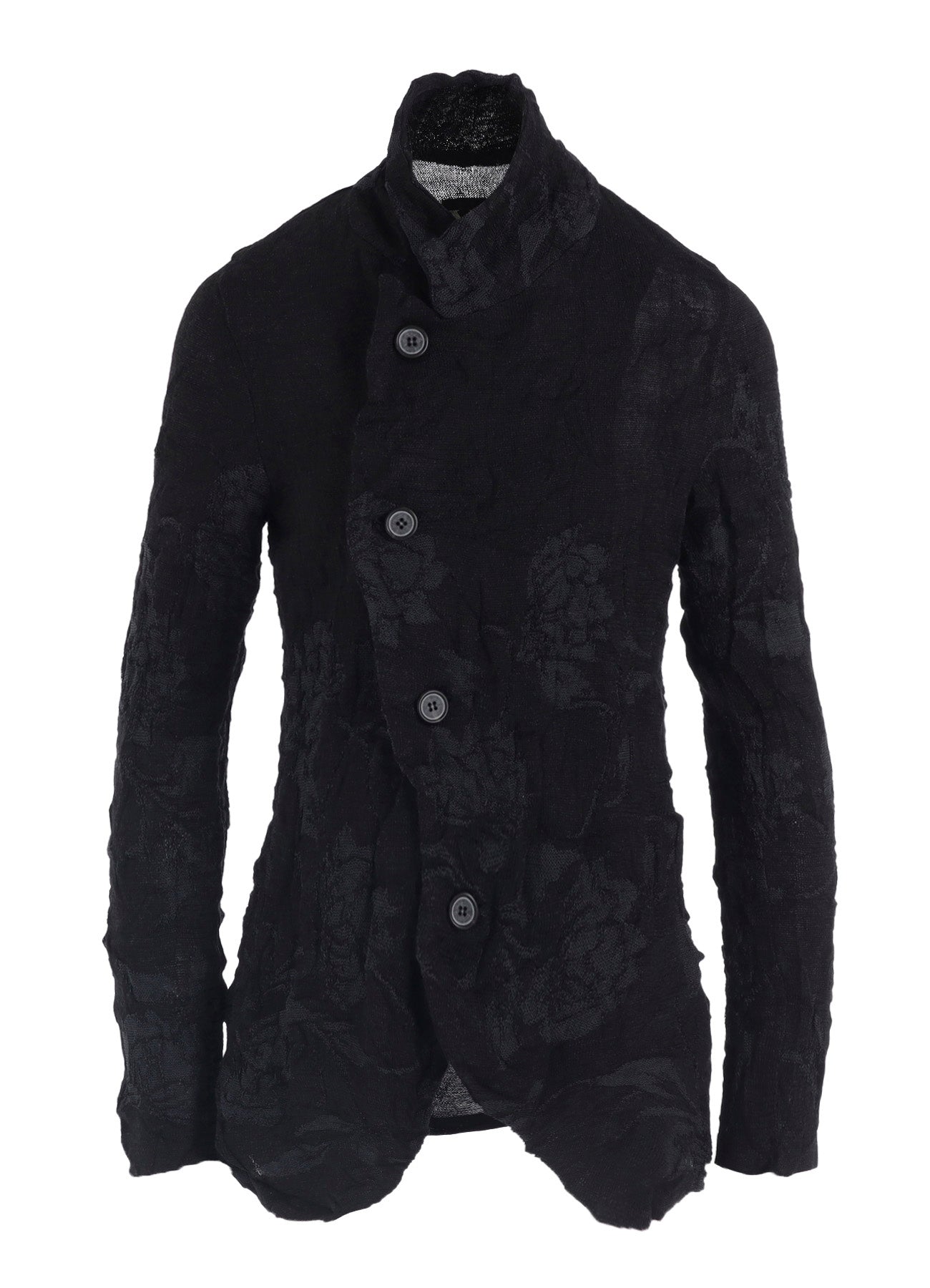 BIG FLOWER WRINKLED KNIT JACKET