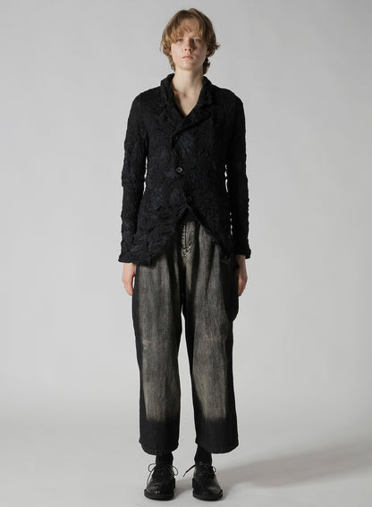 BIG FLOWER WRINKLED KNIT JACKET