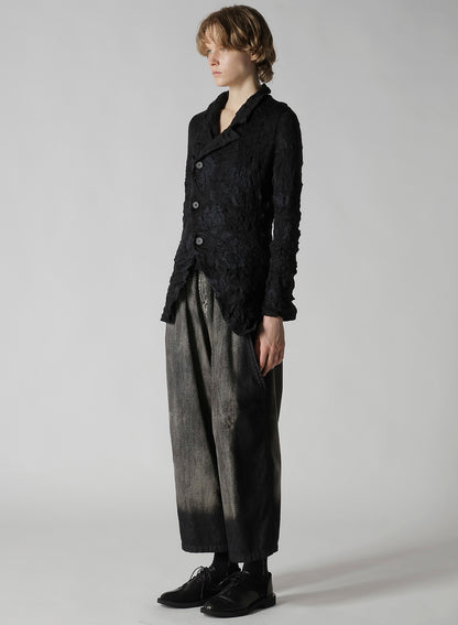 BIG FLOWER WRINKLED KNIT JACKET