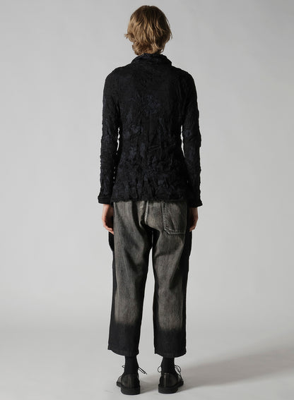 BIG FLOWER WRINKLED KNIT JACKET