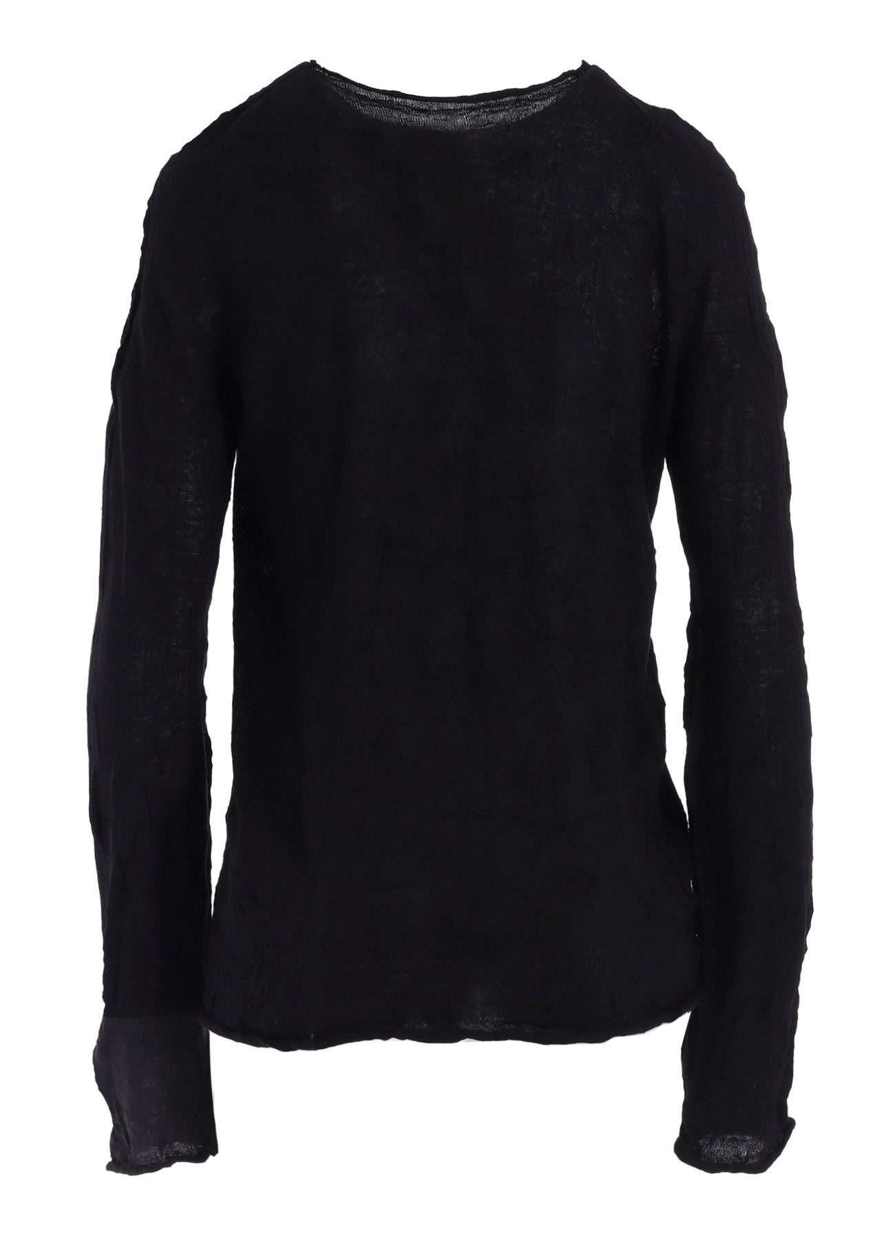 ROUND NECK WRINKLED LONG SLEEVE PULLOVER