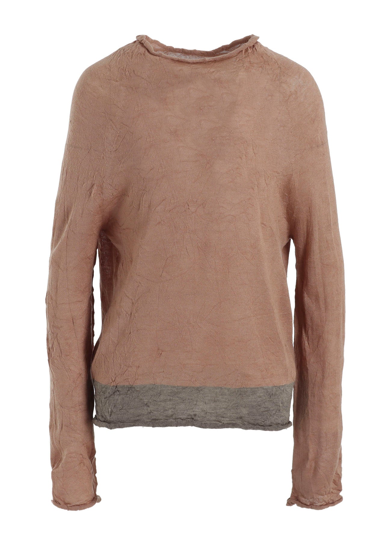 OFF NECK WRINKLED LONG SLEEVE PULLOVER