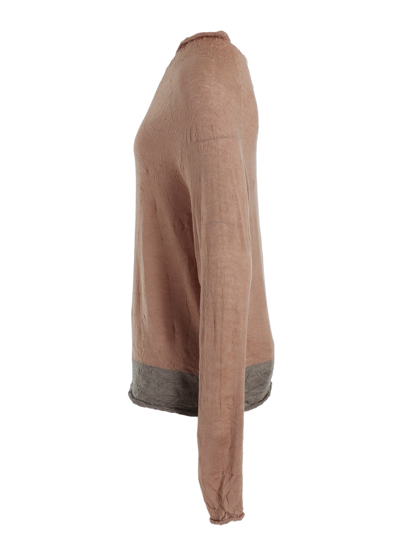 OFF NECK WRINKLED LONG SLEEVE PULLOVER