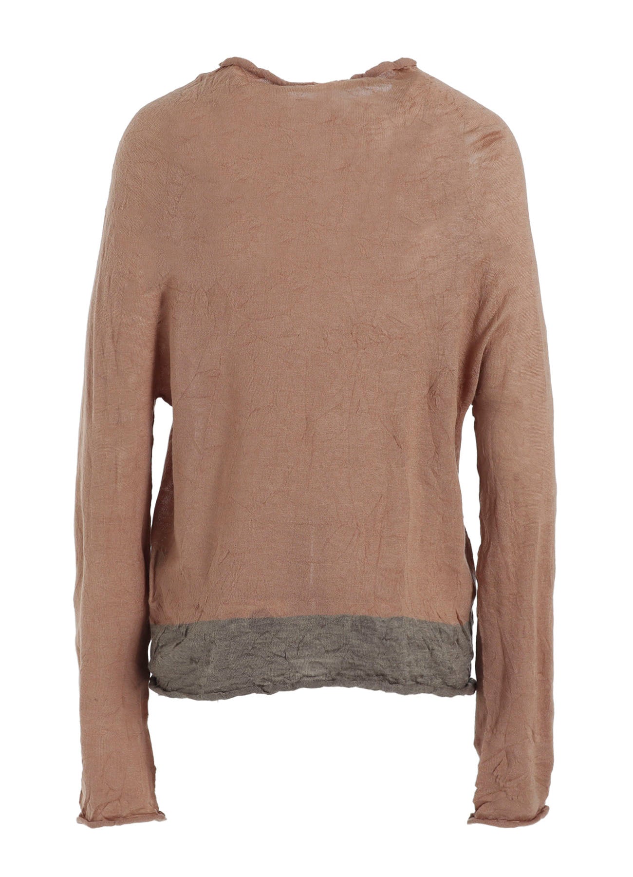 OFF NECK WRINKLED LONG SLEEVE PULLOVER