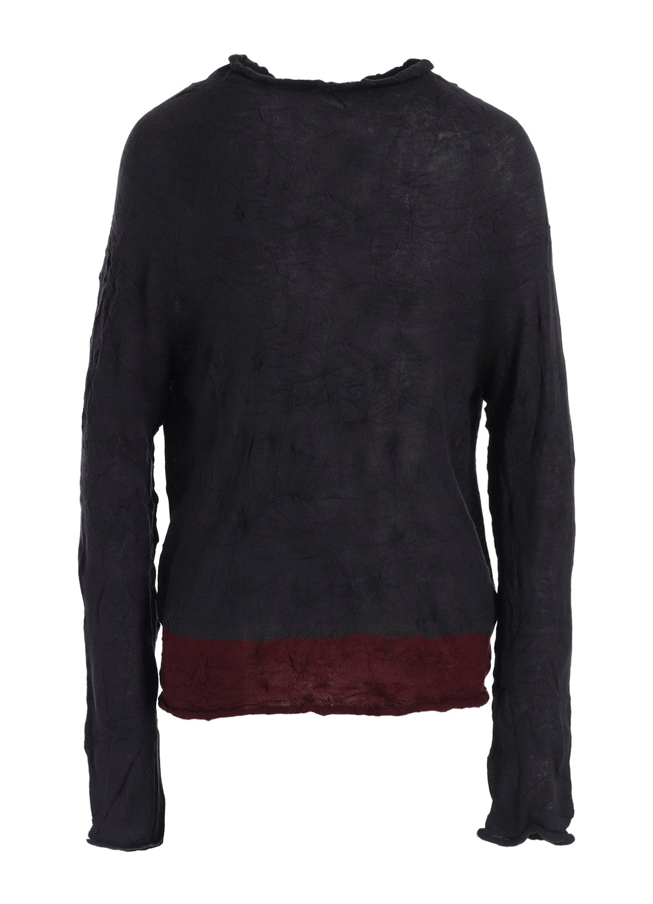 OFF NECK WRINKLED LONG SLEEVE PULLOVER