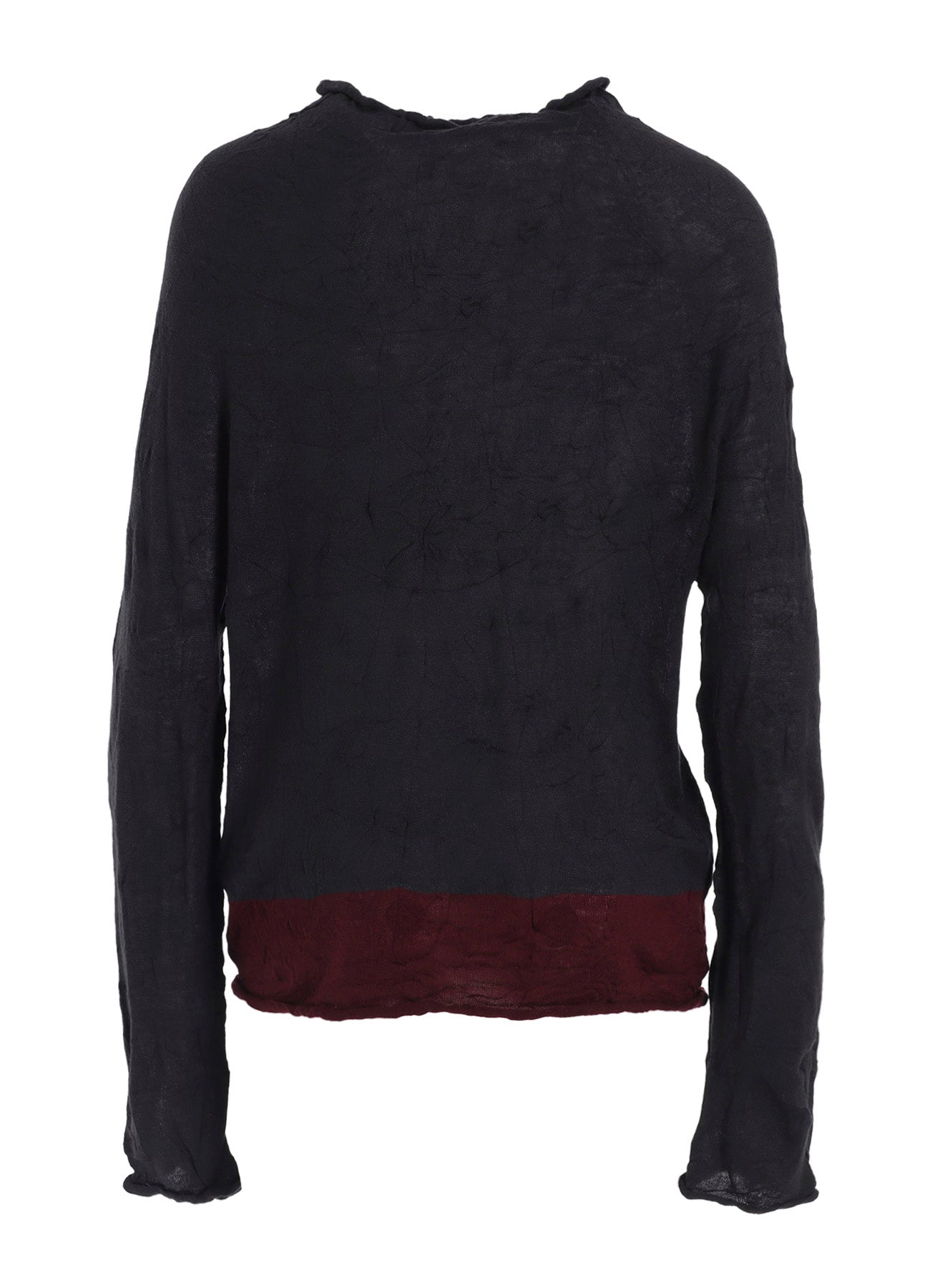 OFF NECK WRINKLED LONG SLEEVE PULLOVER