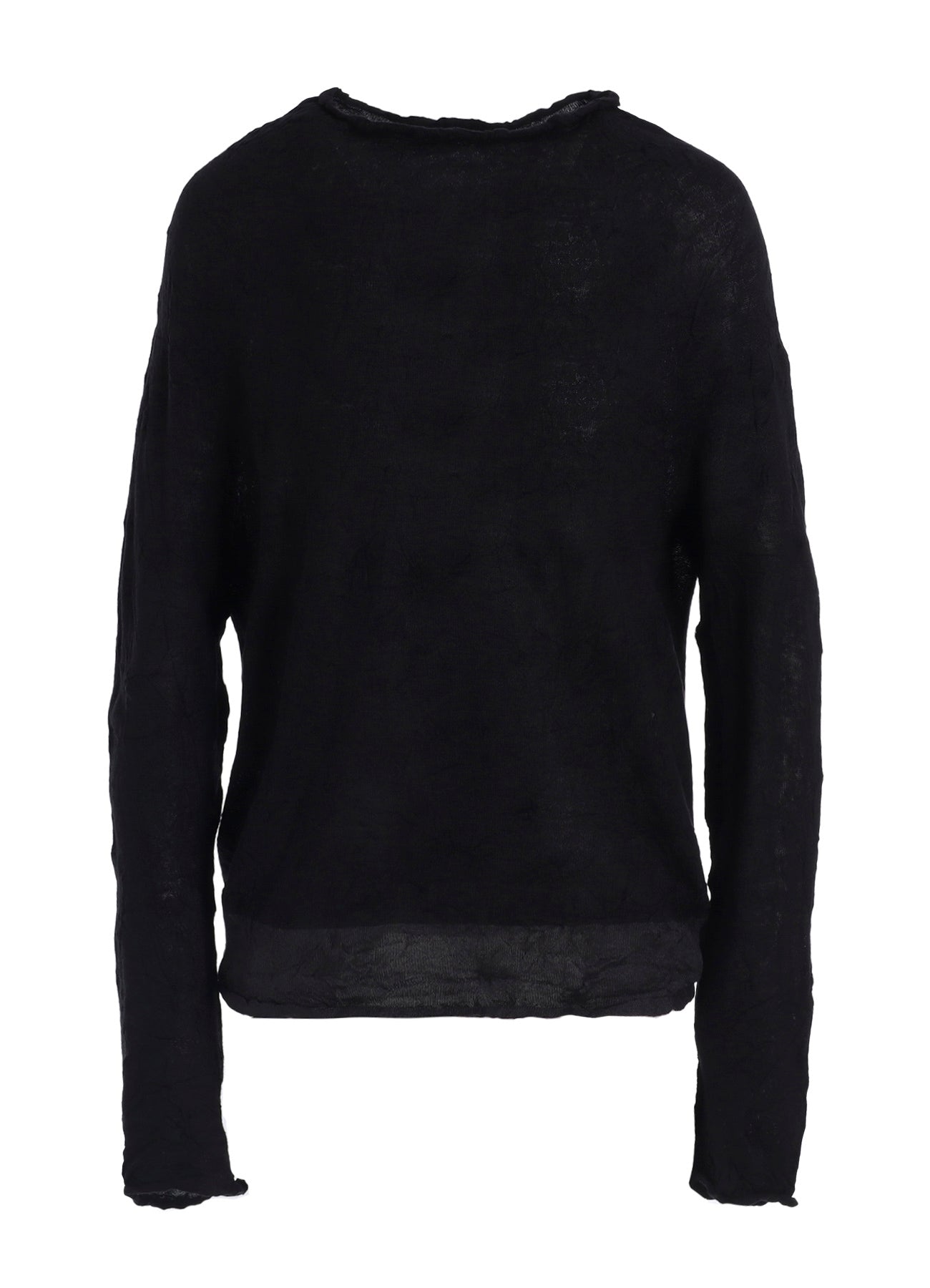 OFF NECK WRINKLED LONG SLEEVE PULLOVER