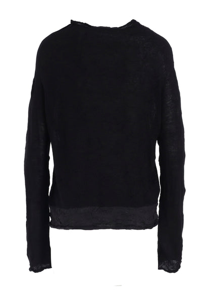 OFF NECK WRINKLED LONG SLEEVE PULLOVER
