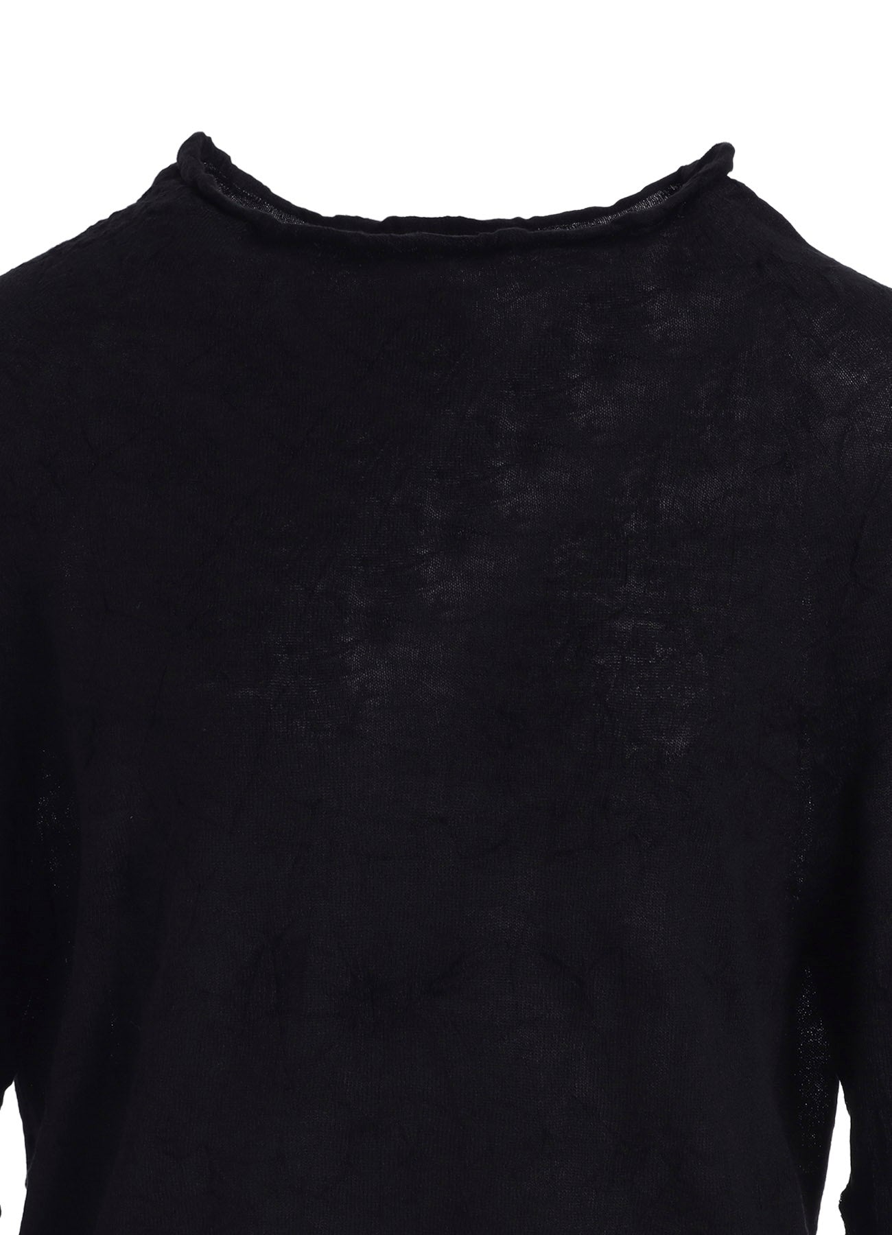 OFF NECK WRINKLED LONG SLEEVE PULLOVER