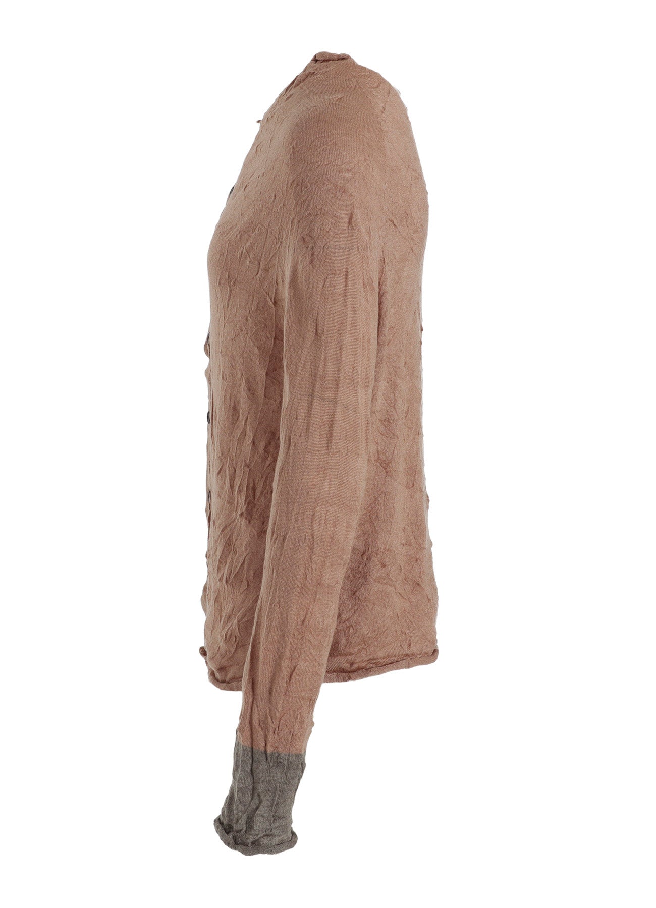 OFF NECK WRINKLED LONG SLEEVE CARDIGAN