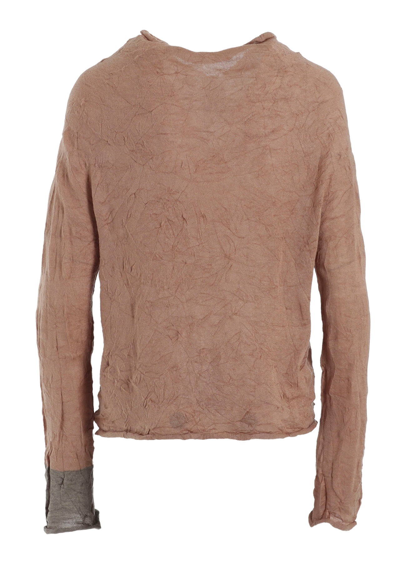 OFF NECK WRINKLED LONG SLEEVE CARDIGAN