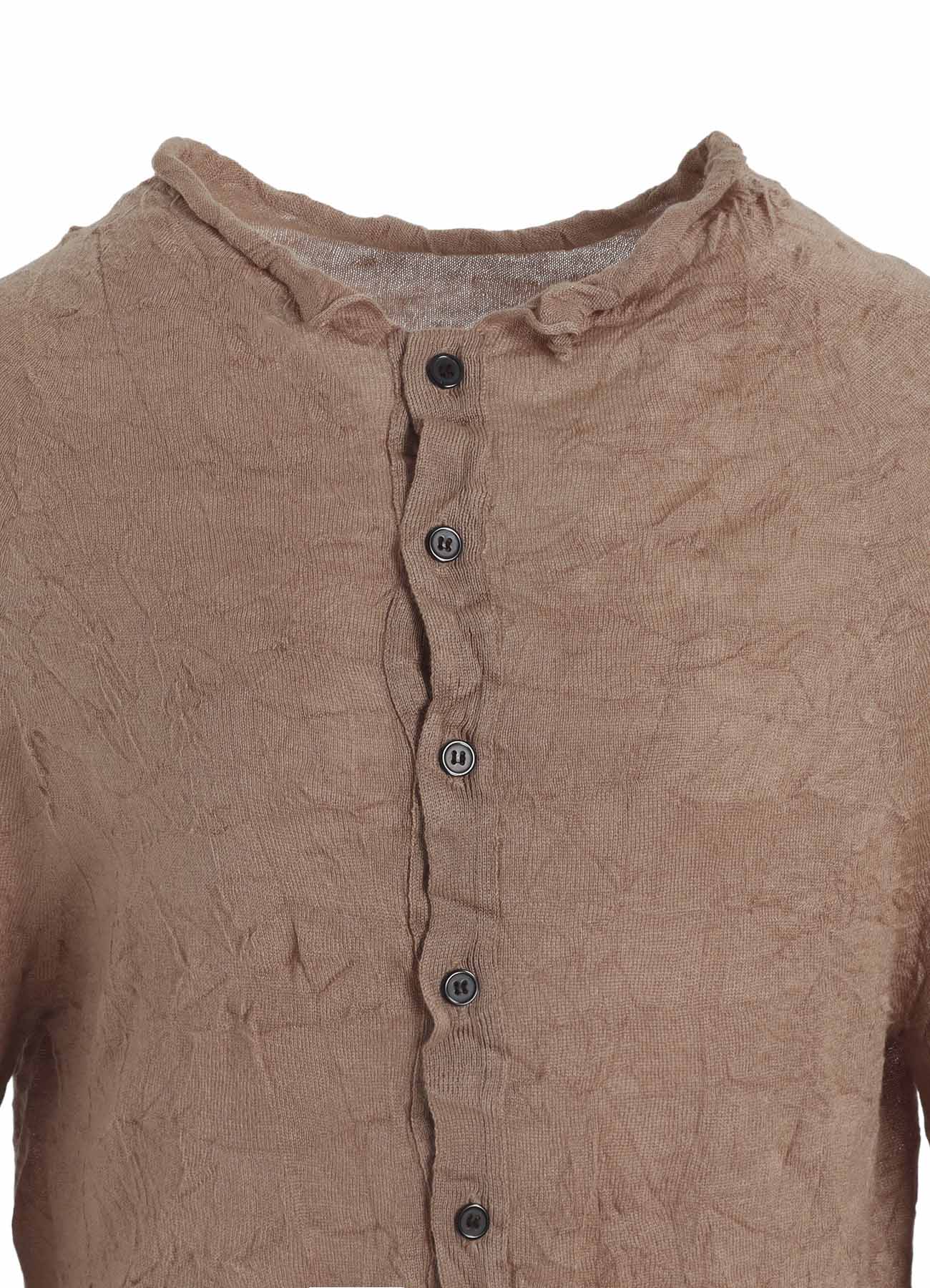OFF NECK WRINKLED LONG SLEEVE CARDIGAN