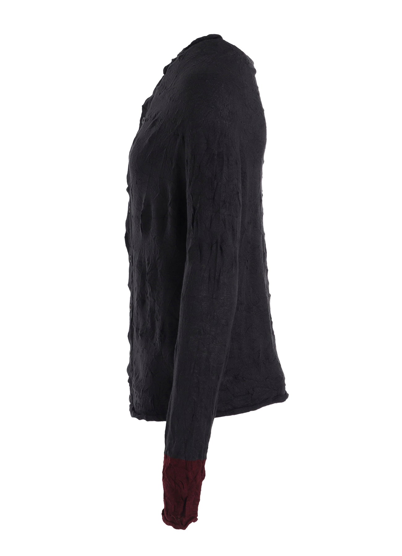 OFF NECK WRINKLED LONG SLEEVE CARDIGAN