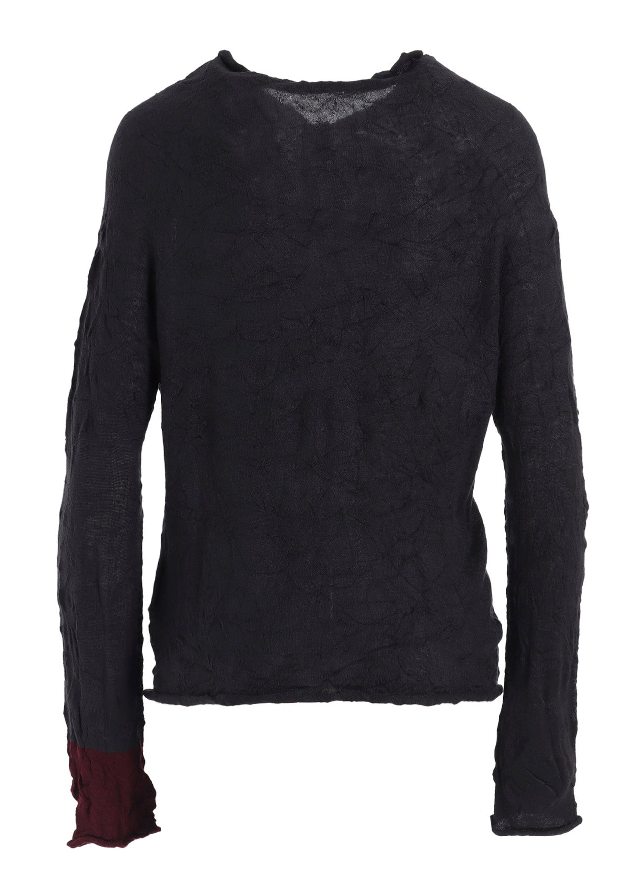 OFF NECK WRINKLED LONG SLEEVE CARDIGAN
