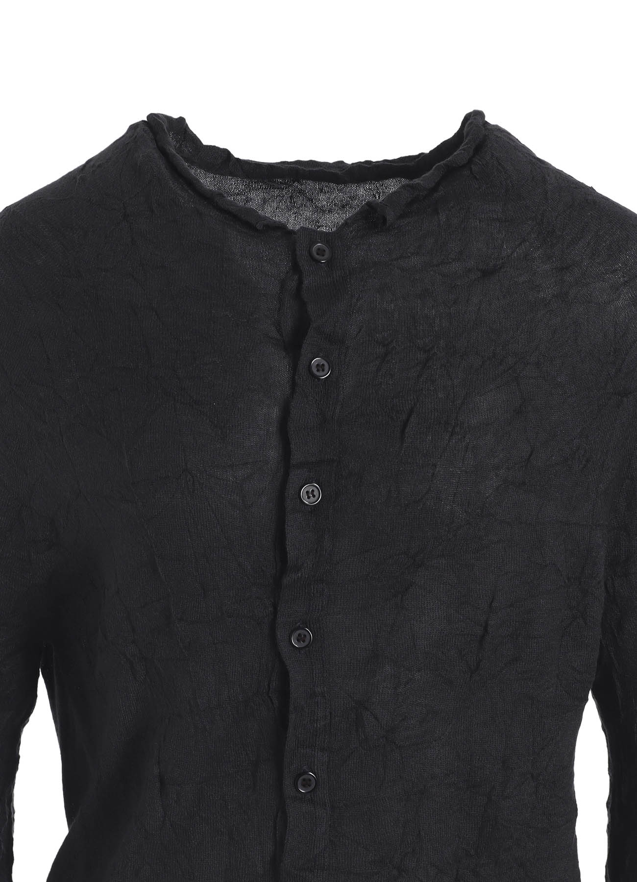 OFF NECK WRINKLED LONG SLEEVE CARDIGAN