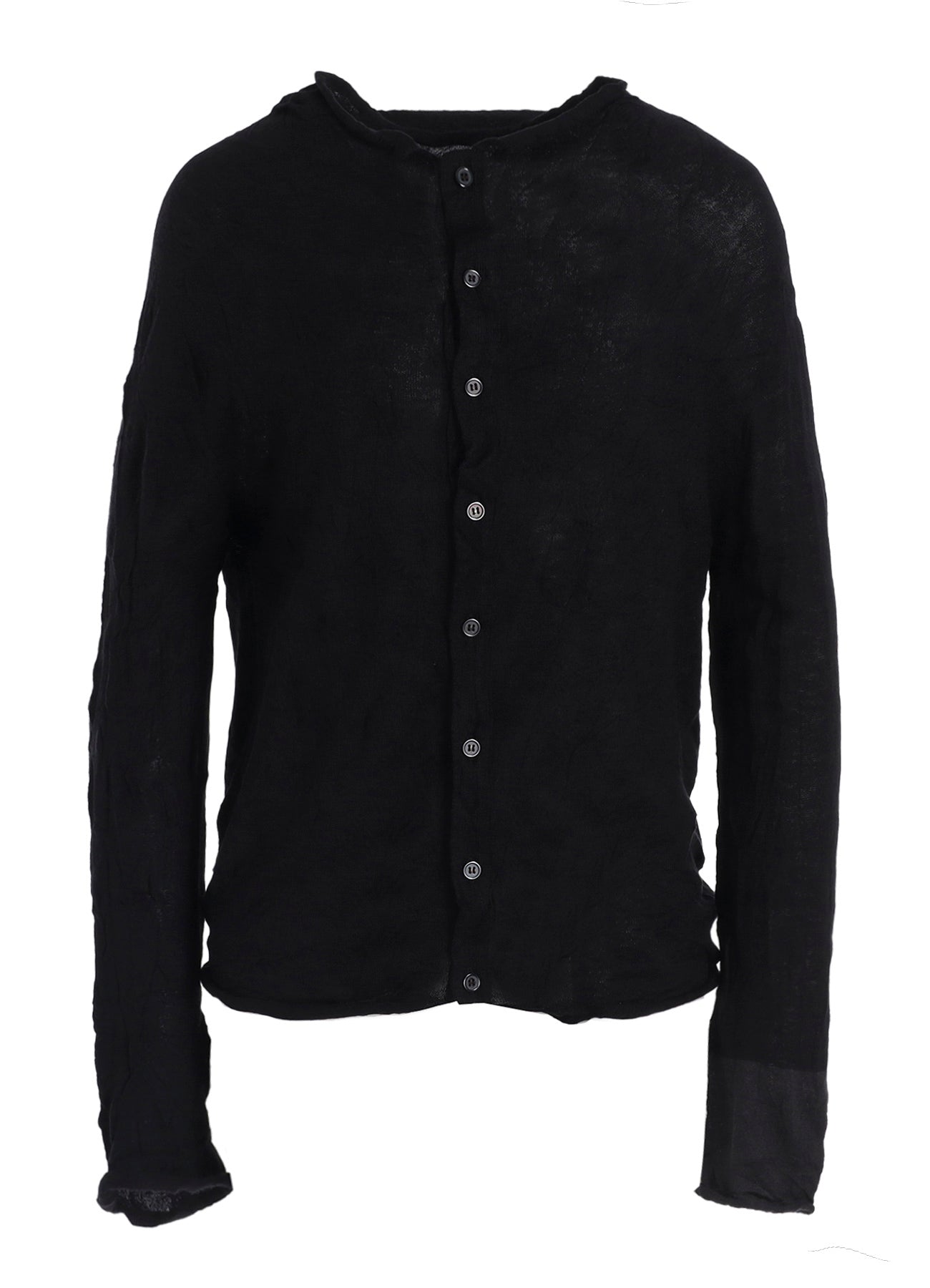 OFF NECK WRINKLED LONG SLEEVE CARDIGAN