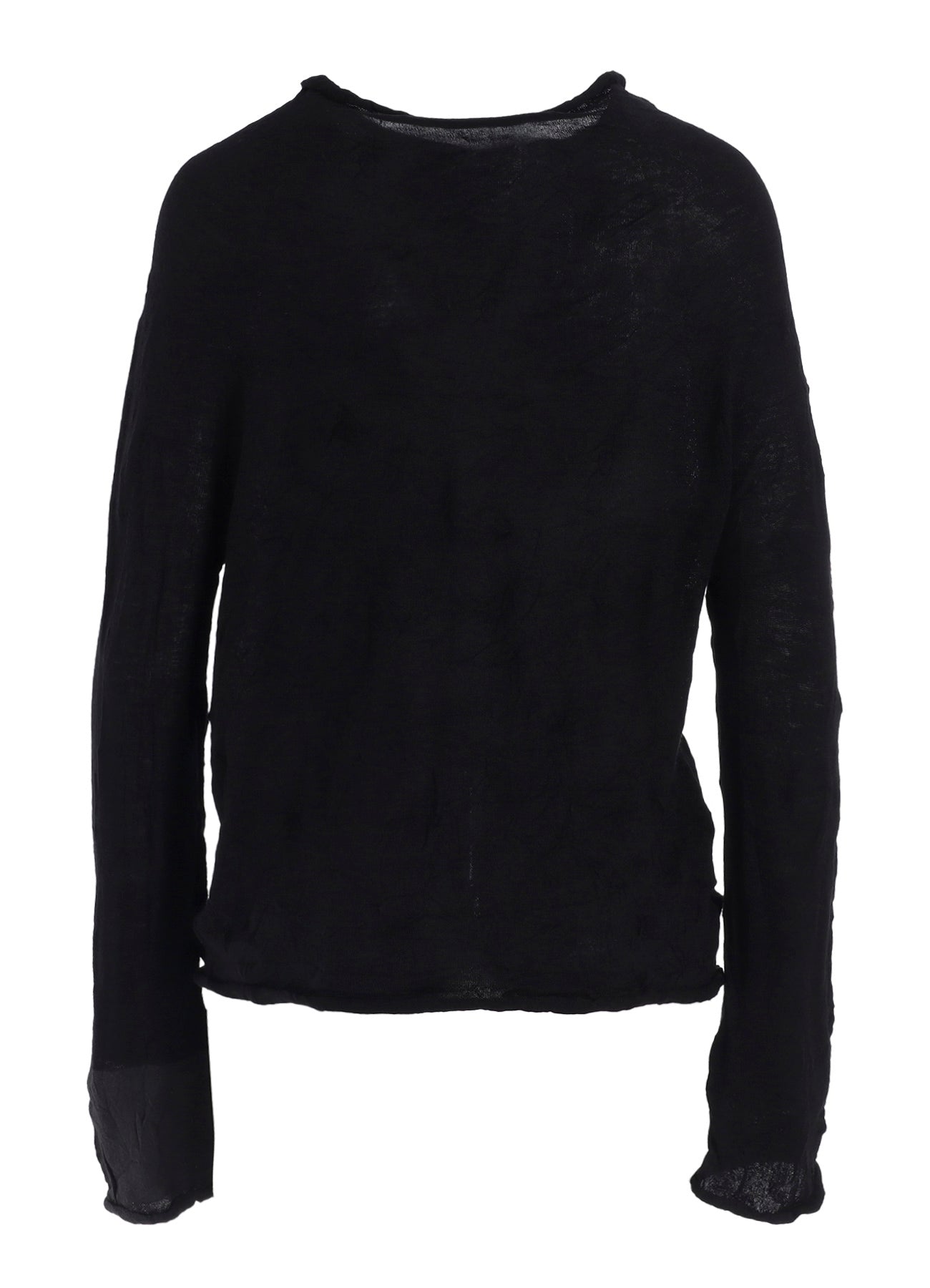 OFF NECK WRINKLED LONG SLEEVE CARDIGAN