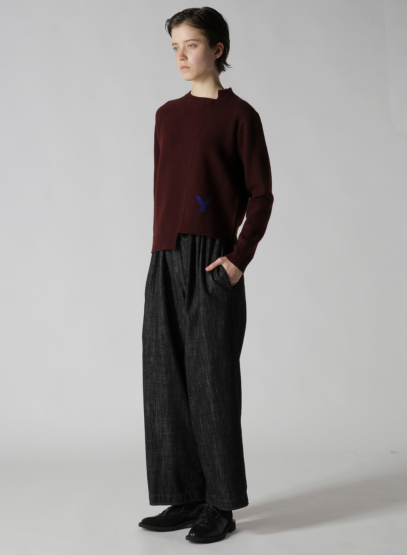 INTARSIA ASYMMETERIC PULLOVER